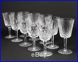 Set of 10 Vintage Signed Waterford Cut Crystal Lismore Water Goblets 6-7/8 Tall