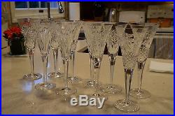 Set of 10 Waterford Crystal Champagne Flutes Glasses Millennium Universal Wishes