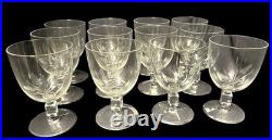 Set of 11 Vintage Reizart Crystal Water Glasses Cube Stem Etched Wheat Pattern