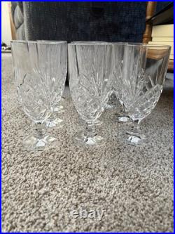 Set of 12 Lismore Style Cut Crystal Wine Goblets 8 Point 5 Inches Tall Unmarked