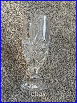 Set of 12 Lismore Style Cut Crystal Wine Goblets 8 Point 5 Inches Tall Unmarked