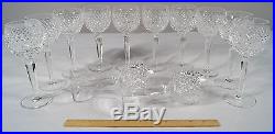 Set of 12 Signed Waterford Crystal Alana Pattern Wine Hock Glasses