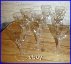 Set of 12 Stuart Crystal Glass Air Twist Stem Ariel Wine Goblets 6 1/2