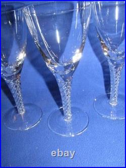 Set of 12 Stuart Crystal Glass Air Twist Stem Ariel Wine Goblets 6 1/2