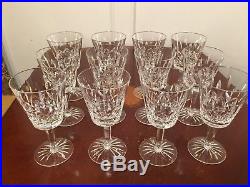 Set of 12 True Vintage WATERFORD CRYSTAL Lismore 6 oz Wine Glasses 5-7/8