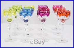 Set of 12 Val St Lambert Wine Glasses, circa 1950s