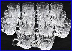 Set of 14 Queens Lace Cut Crystal Punch Cups