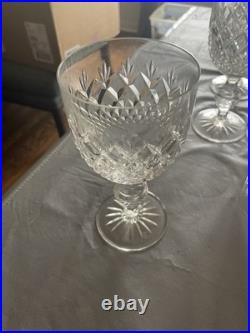 Set of 15 Vintage Lead Crystal Wine Goblets Diamond Cut Starburst Base