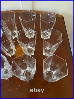 Set of 16 TIFFANY by Frank Lloyd Wright 12 oz. Crystal Highball Tumblers Glasses