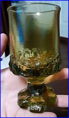 Set of 16 Uranium/Vaseline Glass Stemware by Tiffin. Madeira Franciscan Design