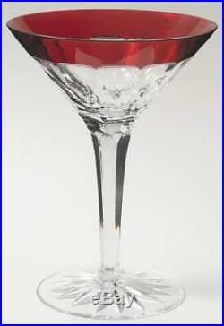 Set of 2 (1 Pair) Waterford Crystal Simply Red Martini Cocktail Glasses