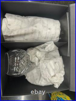 Set of 2 Anniversary Waterford Crystal Lismore Balloon Wine Glasses NIB Mint