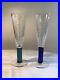 Set of 2 Artisan Signed Union Street Tortuga Crystal Champagne Flutes Glasses