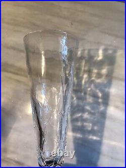 Set of 2 Artisan Signed Union Street Tortuga Crystal Champagne Flutes Glasses