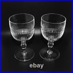 Set of 2 Baccarat RENAISSANCE Cut Pattern 5 1/4 Claret Wine Glasses, Signed