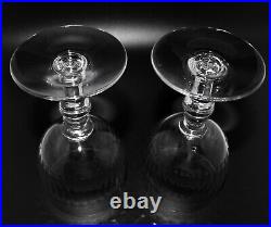 Set of 2 Baccarat RENAISSANCE Cut Pattern 5 7/8 Stemmed Water Goblets, Signed
