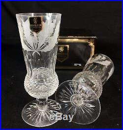 Set of 2 Edinburgh Crystal Tall Champagne Glasses / Flutes, Thistle 6-3/4 Mint