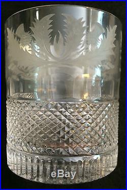 Set of 2 Edinburgh Crystal Thistle Old Fashioned Classical Tumblers Glasses