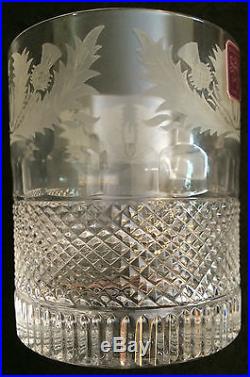 Set of 2 Edinburgh Crystal Thistle Old Fashioned Classical Tumblers Glasses