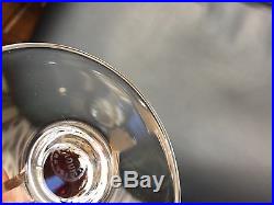 Set of 2 Fine French Crystal Saint-Louis Stemmed Glasses, Burgundy & Cranberry