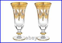 Set of 2 Interglass Italy Crystal Glasses Clear Italian Champagne Flutes