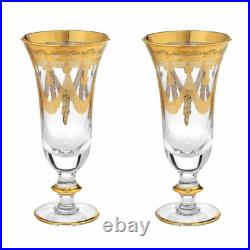 Set of 2 Interglass Italy Crystal Glasses Clear Italian Champagne Flutes