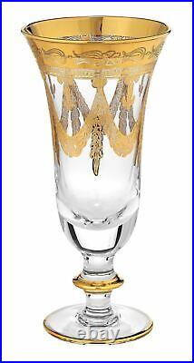 Set of 2 Interglass Italy Crystal Glasses Clear Italian Champagne Flutes