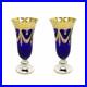 Set of 2 Interglass Italy Crystal Glasses Cobalt Blue Italian Champagne Flutes