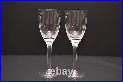 Set of 2 LALIQUE CRYSTAL ANGEL Frosted Crystal Champagne Flutes Signed Glasses