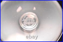 Set of 2 LALIQUE CRYSTAL ANGEL Frosted Crystal Champagne Flutes Signed Glasses