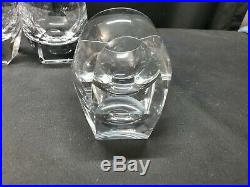 Set of 2 Moser Crystal Bar Ice Bottom Double Old Fashioned Rocks Glasses