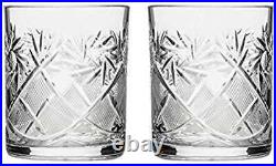 Set of 2 Russian Cut Crystal Scotch Whisky Rocks Glasses 11oz, Vintage Glassware