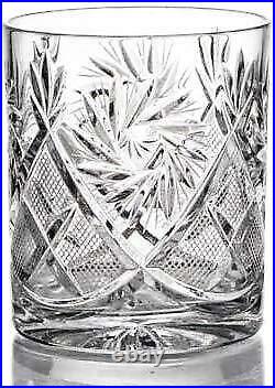 Set of 2 Russian Cut Crystal Scotch Whisky Rocks Glasses 11oz, Vintage Glassware