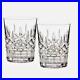 Set of 2 Vintage RARE IRISH Waterford LISMORE DOUBLE OLD FASHIONED GLASSES MINT