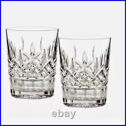 Set of 2 Vintage RARE IRISH Waterford LISMORE DOUBLE OLD FASHIONED GLASSES MINT