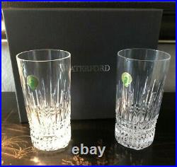 Set of 2 WATERFORD Crystal Lismore Diamond HiBall Tumblers- New in Box 156748