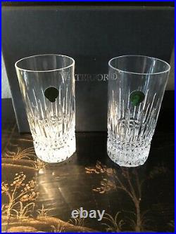 Set of 2 WATERFORD Crystal Lismore Diamond HiBall Tumblers- New in Box 156748