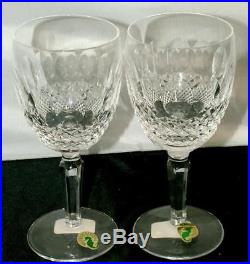 Set of 2 Waterford Crystal COLLEEN Footed 10 oz 7 TALL WATER GOBLETS New