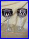 Set of 2 Waterford Crystal Clarendon Amethyst Purple Wine Hock Glass 1911394