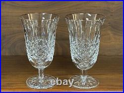 Set of 2 Waterford Crystal GOLDEN CASTLEMAINE Gold Rim Stemmed Iced Tea Glasses