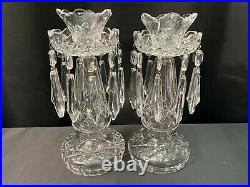 Set of 2 Waterford Crystal LISMORE Candelabras 10 1/4 Tall