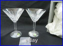 Set of 2 Waterford Crystal LISSADEL Martini Glasses w Label Mint in Box 6 1/2 H