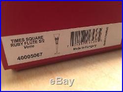 Set of 2 Waterford Crystal TIMES SQUARE Ruby Flutes BRAND NEW IN BOX 40005067