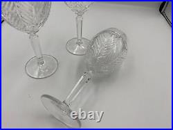 Set of 3 Ralph Lauren Crystal HERRINGBONE Goblets Glasses 8 3/4