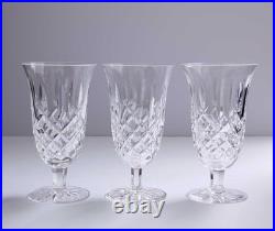 Set of 3 Waterford ARAGLIN Stemmed Iced Tea Glasses 6 1/2 Gothic Mark Excellent