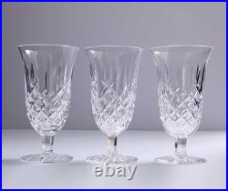 Set of 3 Waterford ARAGLIN Stemmed Iced Tea Glasses 6 1/2 Gothic Mark Excellent