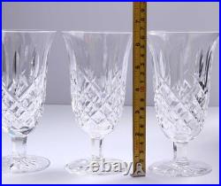 Set of 3 Waterford ARAGLIN Stemmed Iced Tea Glasses 6 1/2 Gothic Mark Excellent
