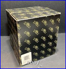 Set of (4) AJKA Crystal Cut to Clear ARABELLA Stemmed Wine Glasses in Box Vntg