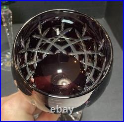 Set of (4) AJKA Crystal Cut to Clear ARABELLA Stemmed Wine Glasses in Box Vntg