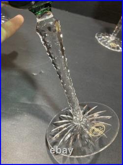 Set of (4) AJKA Crystal Cut to Clear ARABELLA Stemmed Wine Glasses in Box Vntg